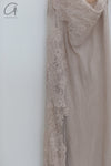 marc le bihan two-piece embellished maxi dress 21221 BEIGE